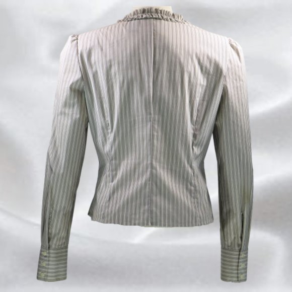 INC Stretch Gray Pinstriped Shirt in Size 12 - Picture 3 of 7